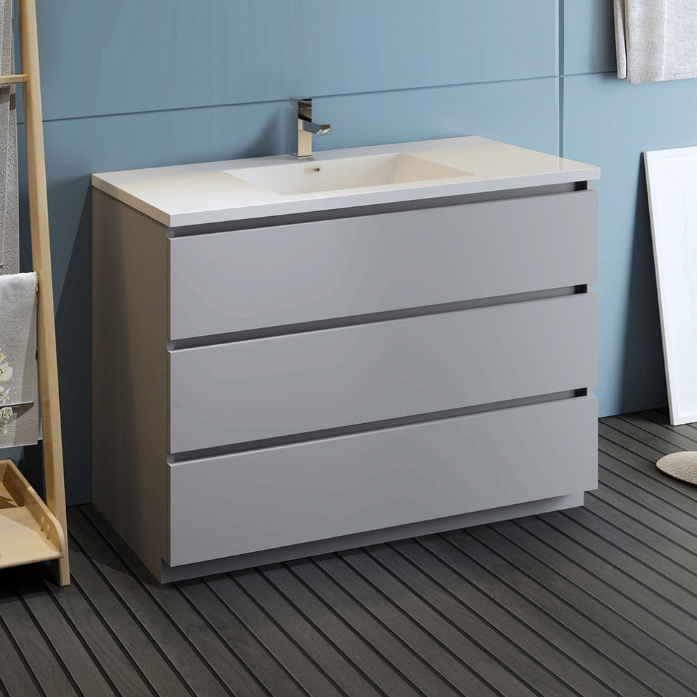Fresca Lazzaro 48" Gray Cabinet With Integrated Sink