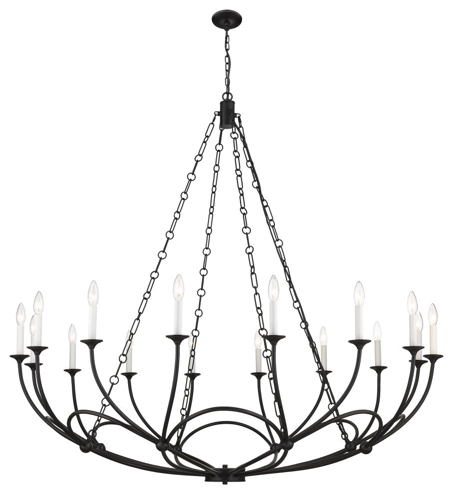 Zlite 3500-16MB 16-Light Chandelier, Matte Black