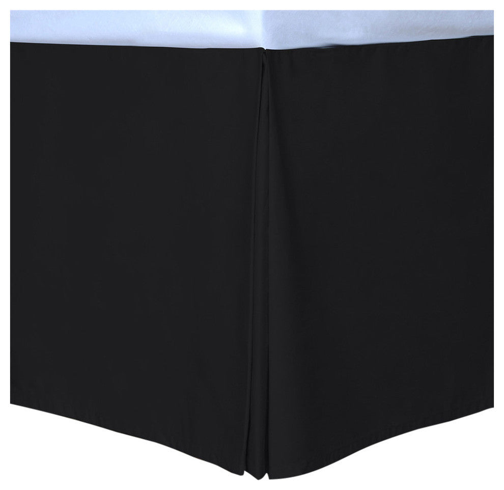 Cottonpure Colors Sustainable Cotton Bed Skirt, Black, Full