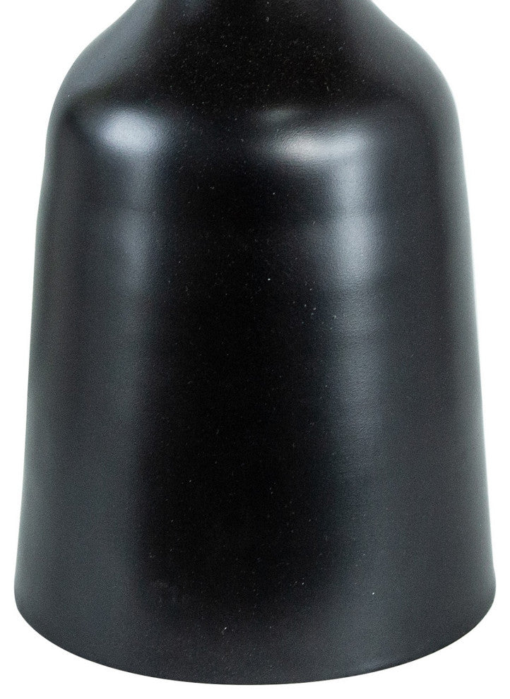 Benzara BM285231 17" Side Table Flared Pedestal Base, Aluminum, Black