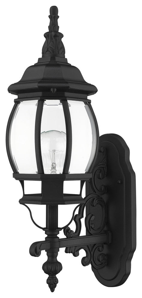Textured Black Traditional, Colonial, French Historical, Outdoor Wall Lantern