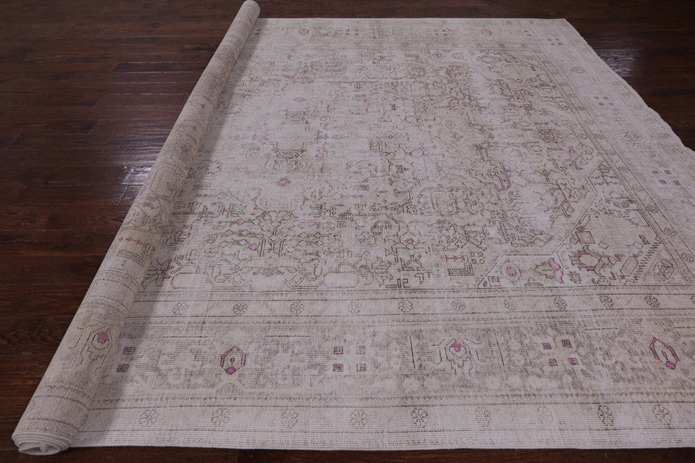 Persian Vintage White Wash Handmade Rug 9' 6" X 12' 1" Q4631