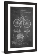 "Bicycle 1891 Chalk" Framed Painting Print