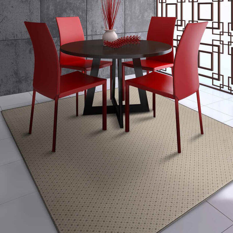 Dot Design 3/8" Thick Indoor Area Rug Carpet, Mink, 4x8