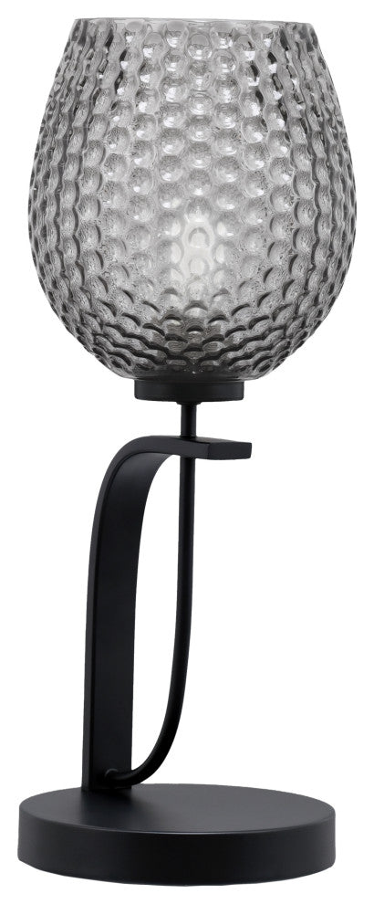 Cavella 1 Light Accent Lamp, Matte Black Finish, 7.5" Smoke Textured Glass