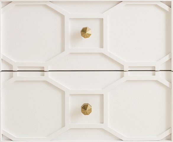 Antoinette White and Gold Nightstand