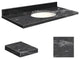 Quartz 25"x22" Vanity Top, White Bowl, Milky Way, 8" Offset