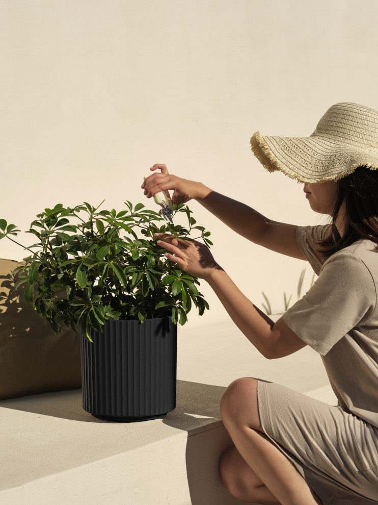 Veradek Demi Series Planter, Black, 12", 2 Pack