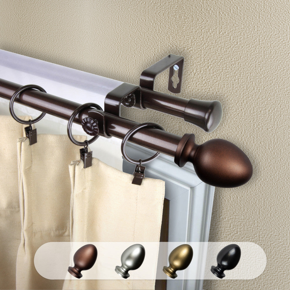 Faye 13/16" Double Curtain Rod Cocoa