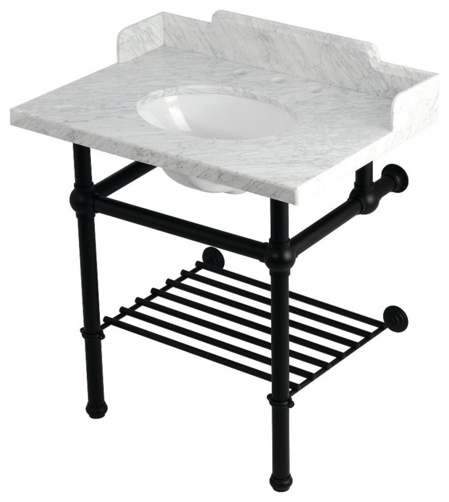 LMS3030MBB0 30" Console Sink with Brass Legs (8-Inch, 3 Hole)