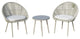 Outdoor Rope Chair Set With Coffee Table for Porch and Yard