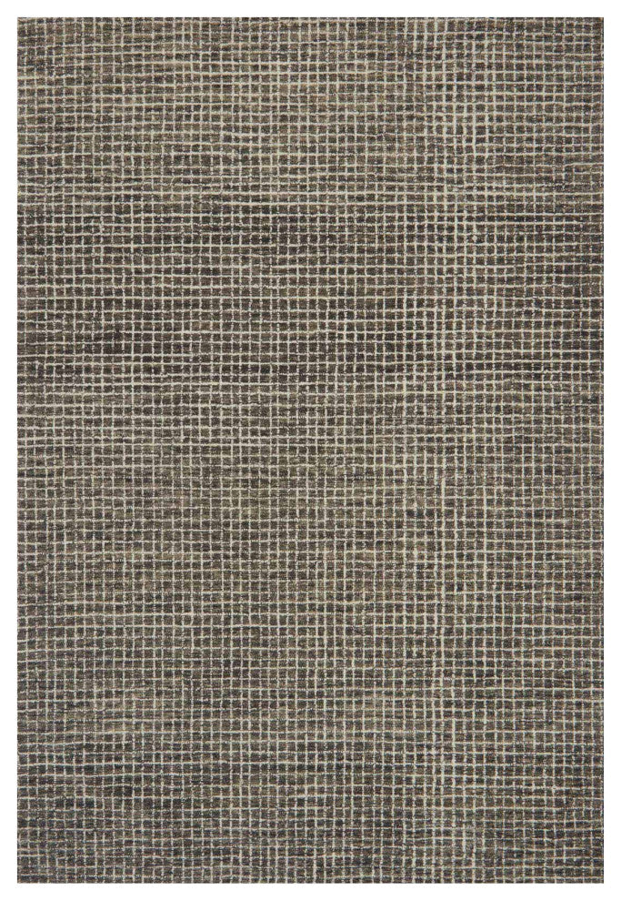 Hooked Wool Giana Area Rug, Charcoal, 2'6"x7'6"