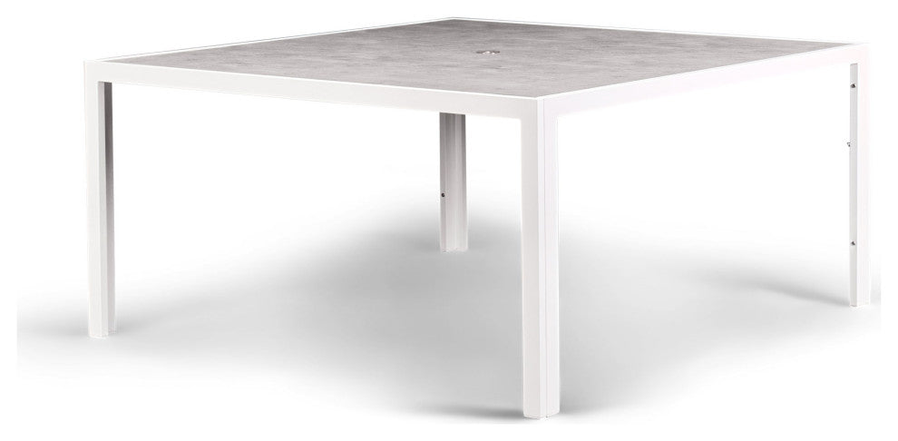 Ace 9 Piece Square Dining Set, Matte White