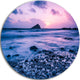 Slow Motion Waves On Rocky Beach, Seascape Disc Metal Wall Art, 23"