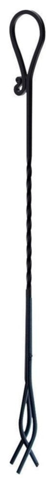 Panacea 15513 Twisted Steel Fireplace Tongs, Black, 37"