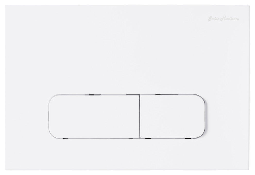 Wall Mount Dual Flush Actuator Plate With Rectangle Push Buttons, Matte White