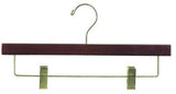 Wooden Pant or Skirt Hanger, Walnut and Brass, Set of 25