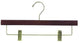 Wooden Pant or Skirt Hanger, Walnut and Brass, Set of 25