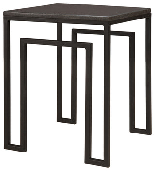 Square Table With Granite, Black