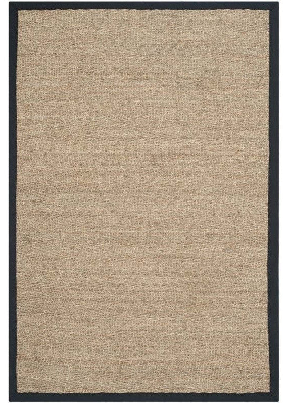 Safavieh Natural Fiber Nf115C Solid Color Rug, Natural/Black, 2'0" X 3'0"