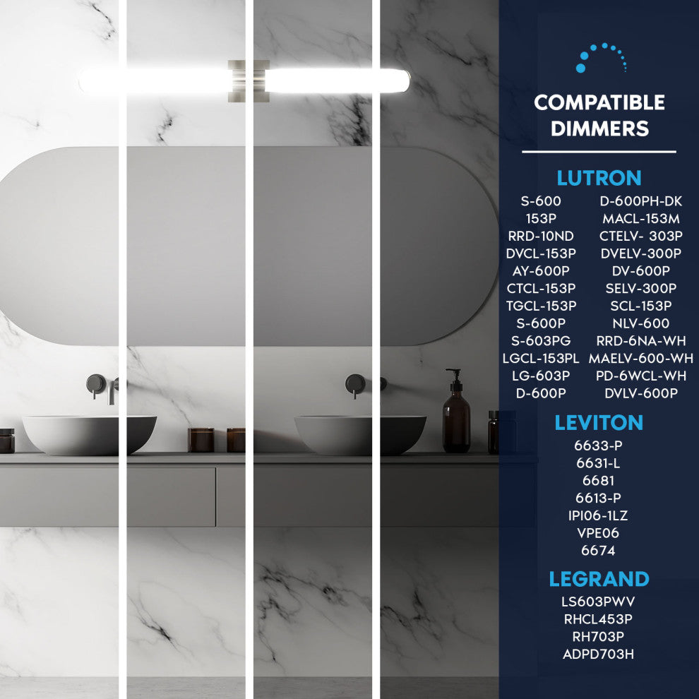 Luxrite LED Bathroom Vanity Light 36" 5CCT 30W 2200LM Dimmable