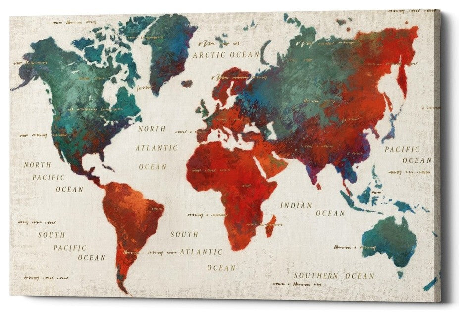 Epic Graffiti "Colorful World I" Giclee Canvas Wall Art, 26"x40"