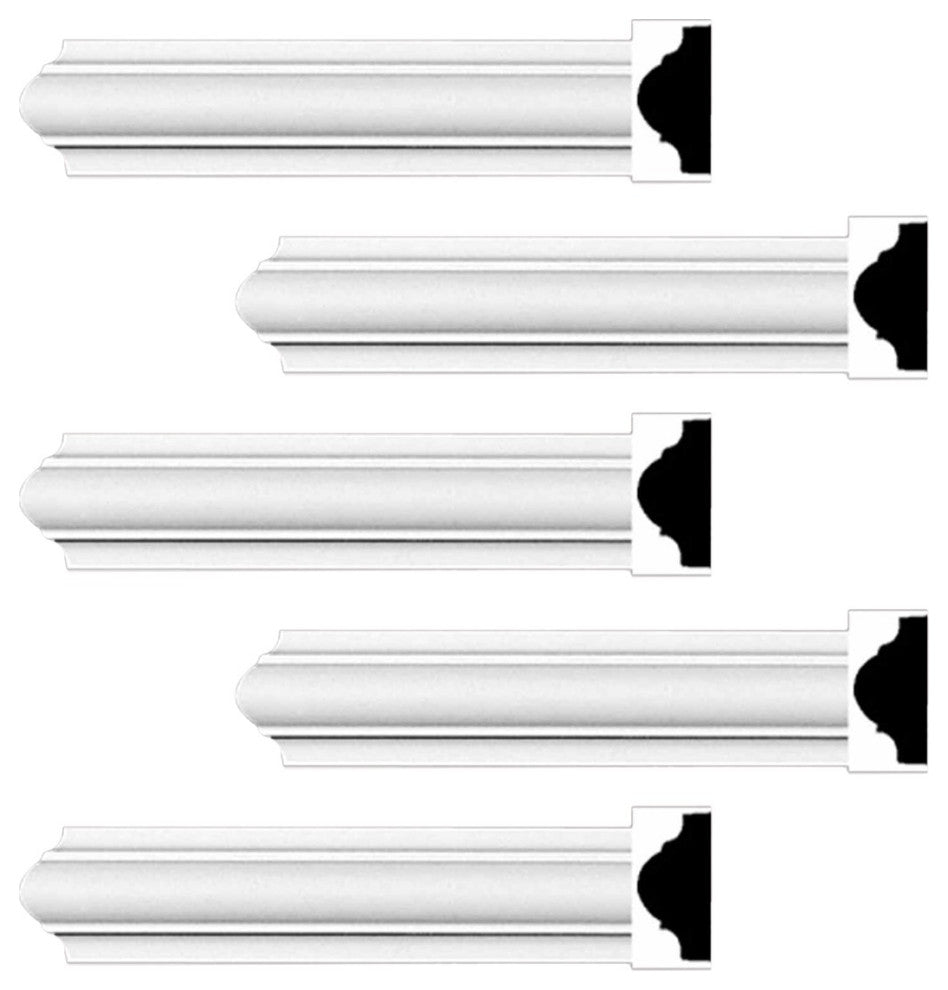 Cornice White Urethane Simple Design 5 Pieces Totaling 475" Length