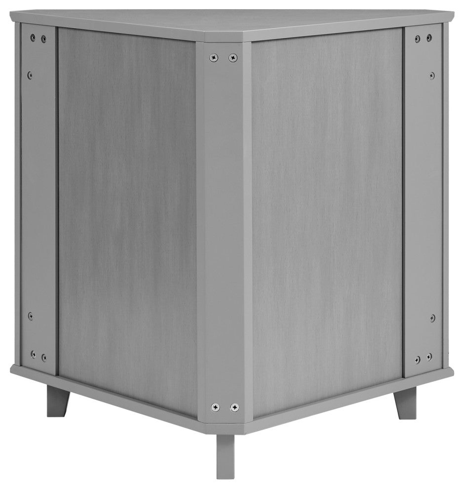 Gwen Fretwork Corner Accent Cabinet - Grey
