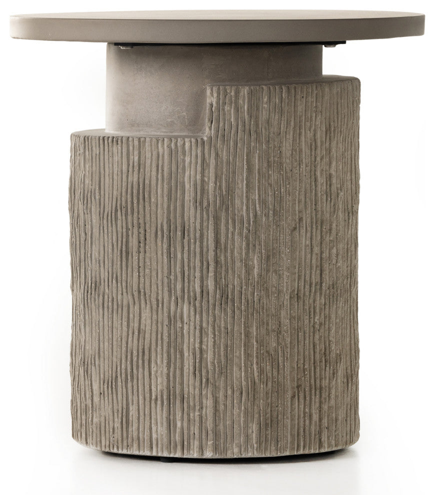 Huron Outdoor End Table-Textured Flint