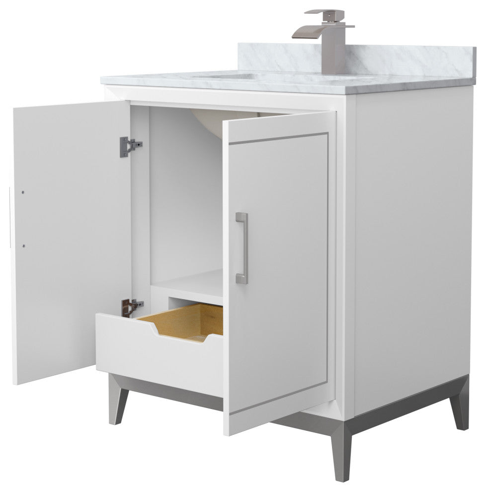 Marlena 30" Single Vanity, Top, Nickel Trim
