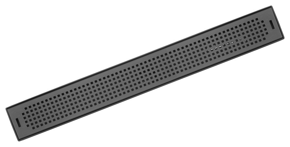 LUXE Square Grate Linear Drain, Matte Black, 48"