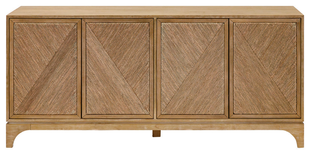Coastal Style 70" TV Console Entertainment Stand Wood, Brown