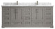 Boston 84 Double Sink Bath Vanity in Elephant Skin Gray 2" Carrara Marble