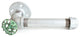 Industrial Pipe Toilet Paper Holder, Galvanized Pipe, 1-Roll, Green Hose Knob
