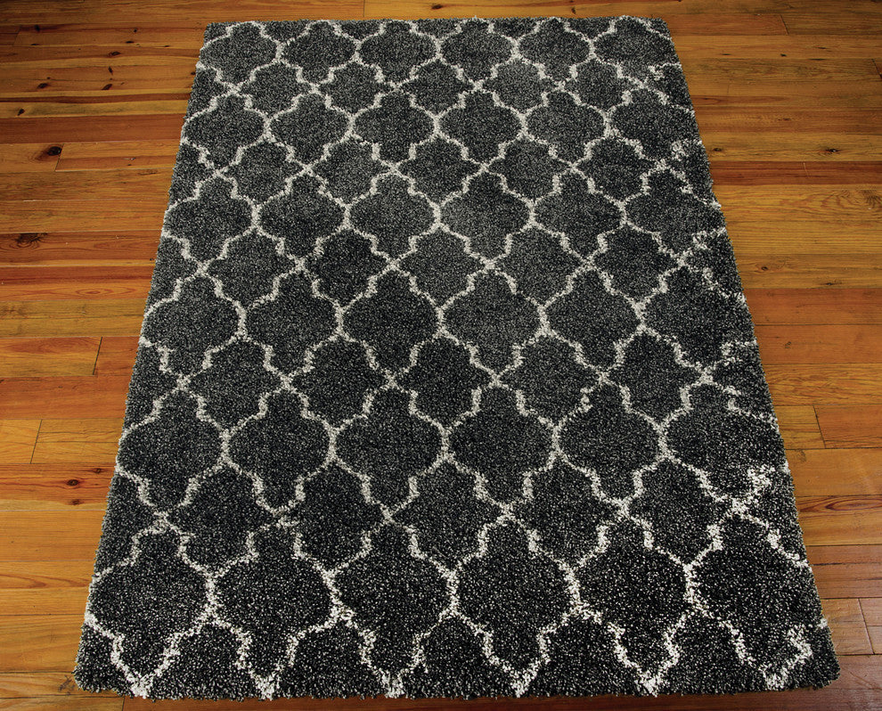 Nourison Amore Charcoal Shag Area Rug