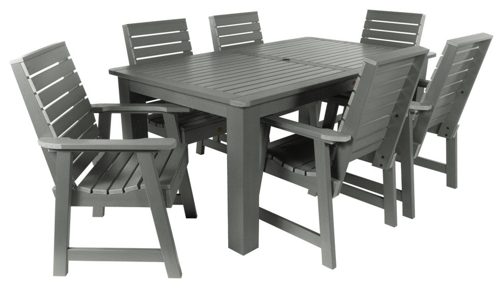Glennville 7-Piece 42x72 Dining Set, Weathered Acorn, Coastal Teak