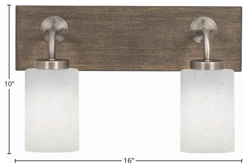 Oxbridge, 2 Light Bath Bar, Graphite & Painted Distressed Metal, 4" White Muslin