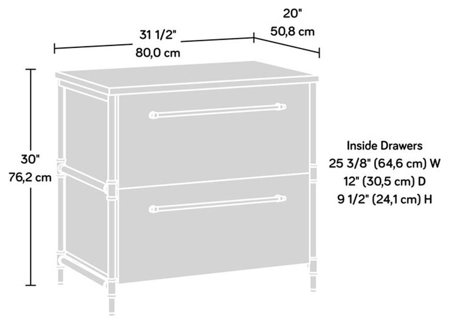 Sauder Iron City Engineered Wood Lateral File Cabinet in Checked Oak