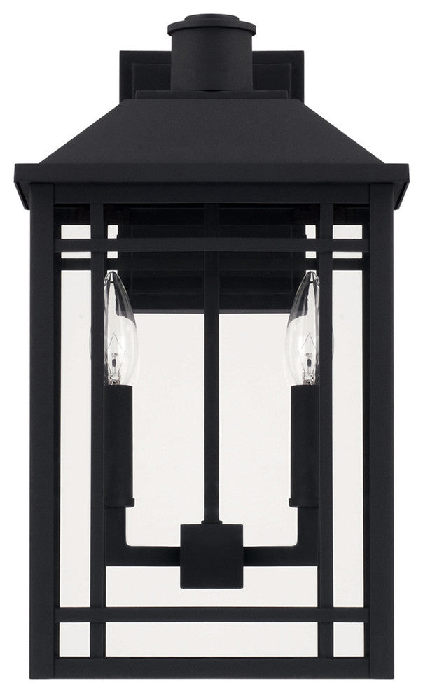 Braden 2 Light Outdoor Wall Lantern, Black