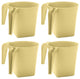 YBM Home Square Plastic Wash Cup, long-lasting, Beige W/ Dots, 4