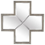 HomeRoots Grey Wood Frame Wall Mirror