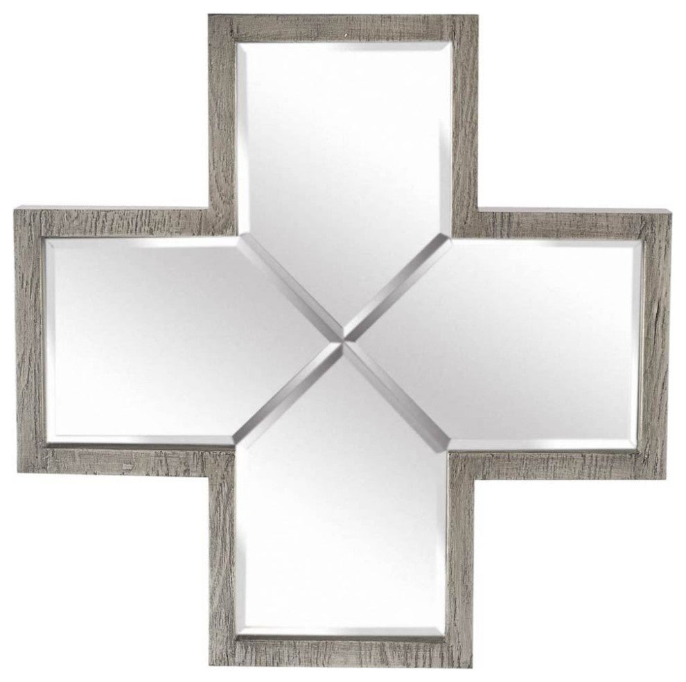 HomeRoots Grey Wood Frame Wall Mirror