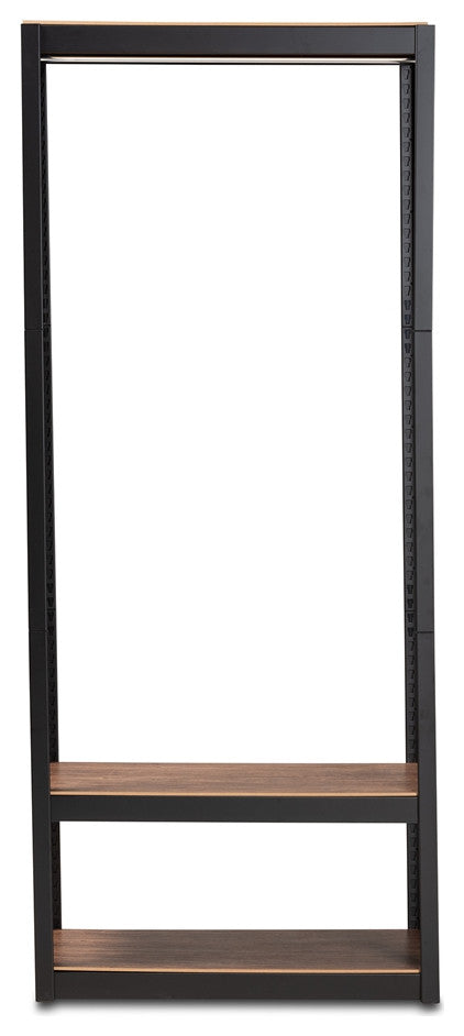 Modern Black Finished Metal 3-Shelf Free Standing Closet Storage Organizer
