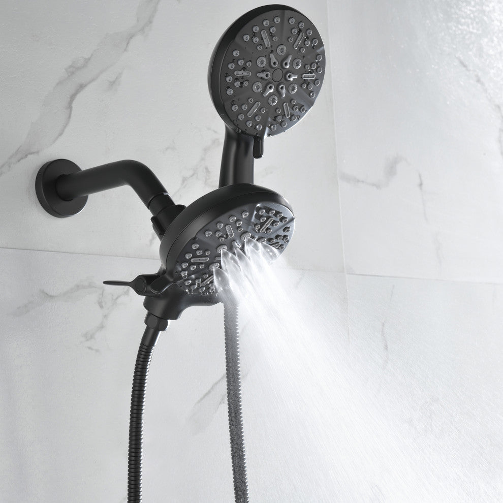 Multi Function Dual Shower Heads and Tub Faucet, Without Tub Spout