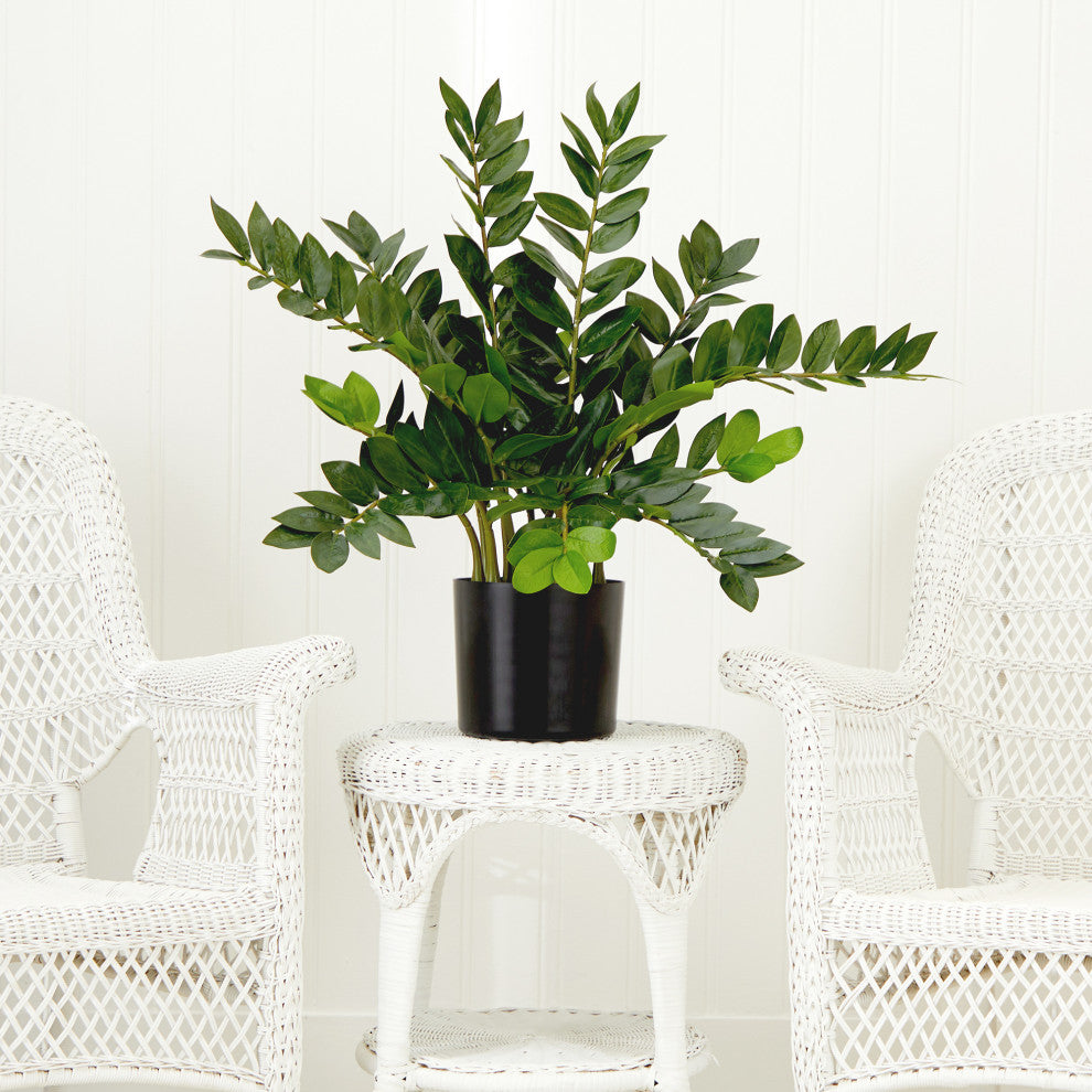28in. Artificial Zamioculcas Plant with Decorative Planter