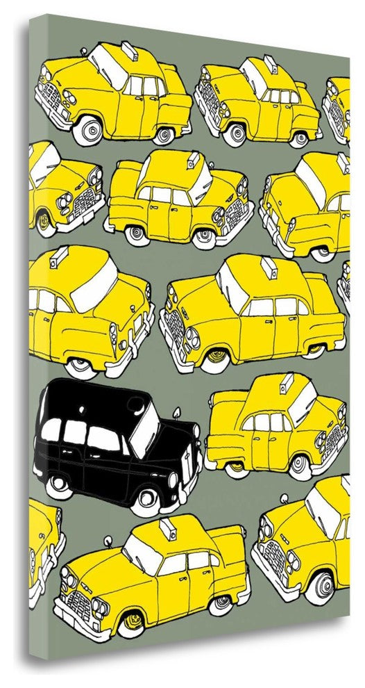"Odd Ones - Black Cab" By Duncan Wilson, Giclee Print on Gallery Wrap Canvas