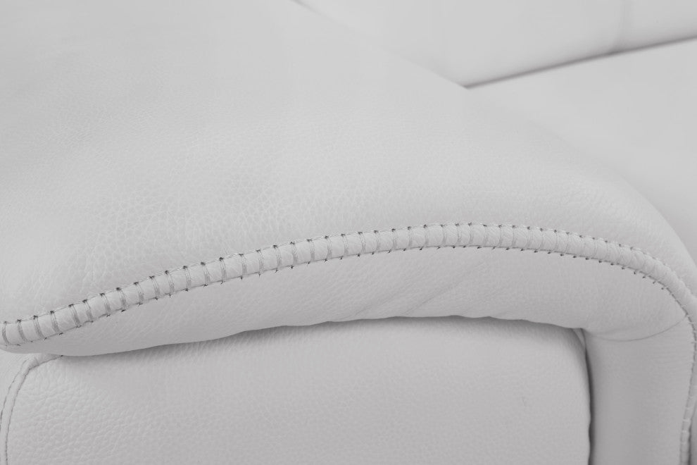 Veneto Italian Leather Power Reclining 2-Piece Set White