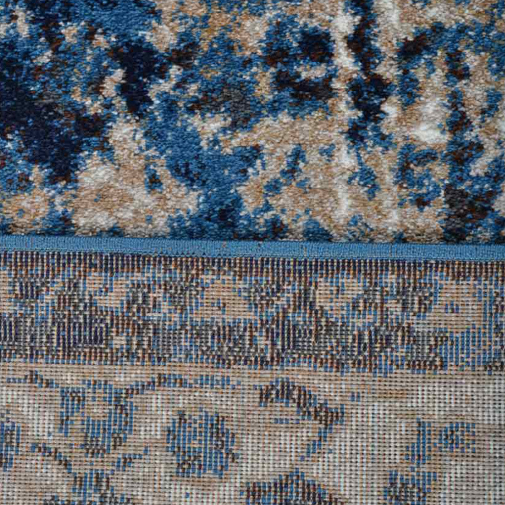 MACHINE MADE HEATSET POLYPROPYLENE AREA RUGS -Ivory Blue Color,Oriental Design