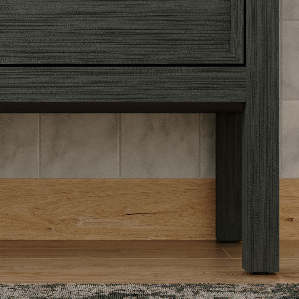 The Shiloh Bathroom Vanity, Charcoal Oak, 36", Single Sink, Freestanding