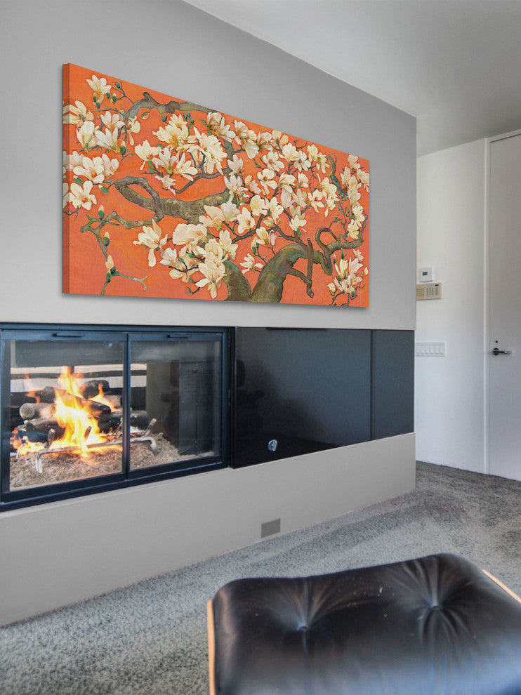 "Magnolia Branches I" Painting Print on Canvas by Evelia